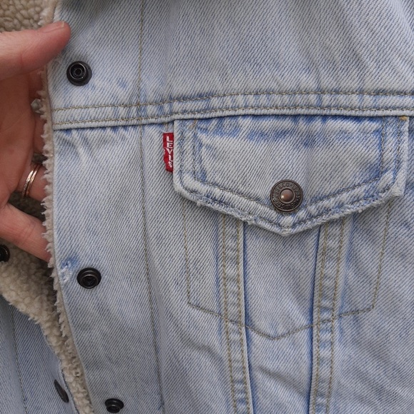 LEVI’S Original Trucker Sherpa Jacket Size Small Like New - Levi’s Premium Line - Picture 7 of 14